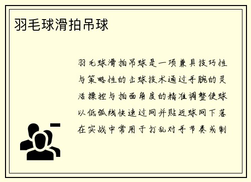羽毛球滑拍吊球